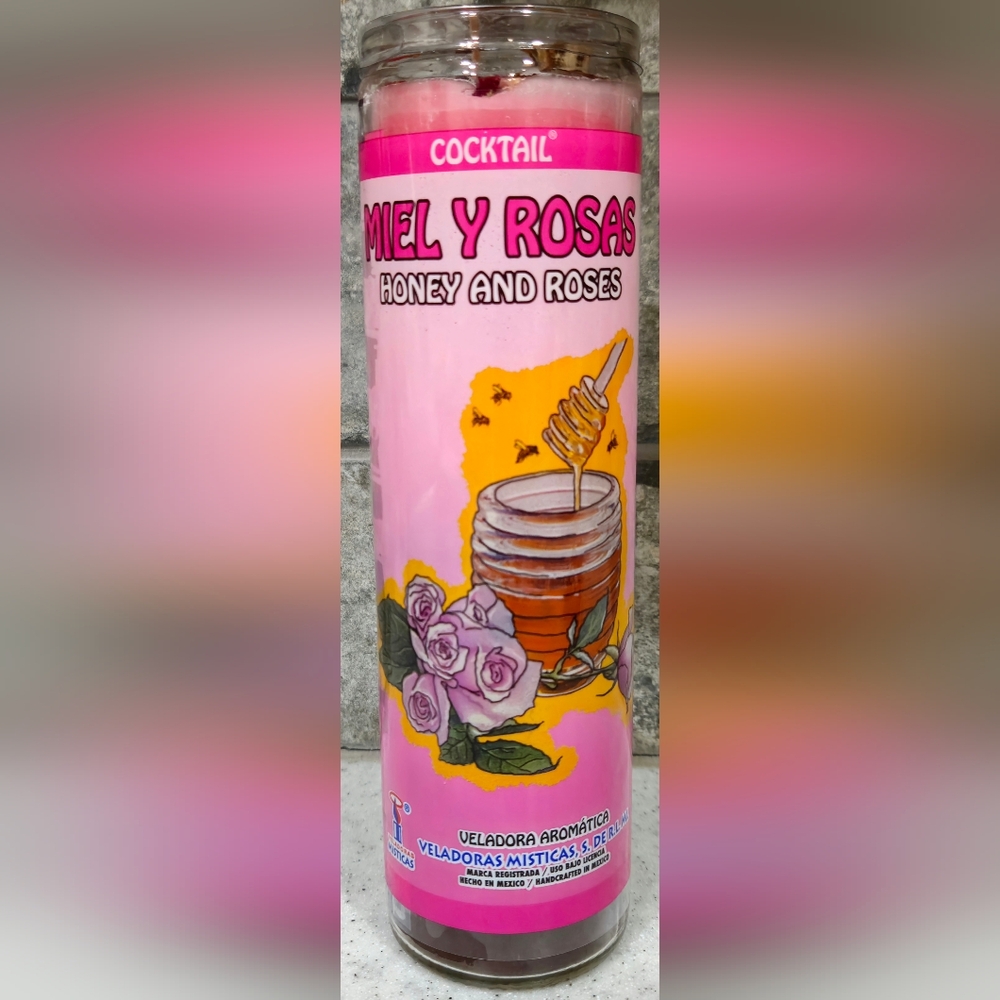 Honey and Roses (Miel Y Rosas) Aromatic Love Candle Veladoras Misticas 2 for 20